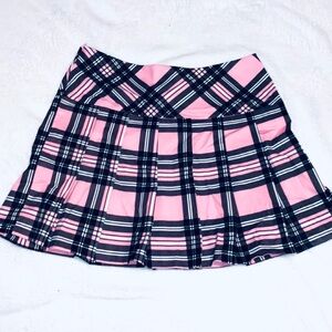 Pink Plaid Mini Skirt